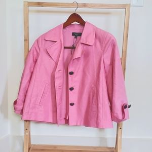 Talbott cropped 3/4 sleeve trench style jacket